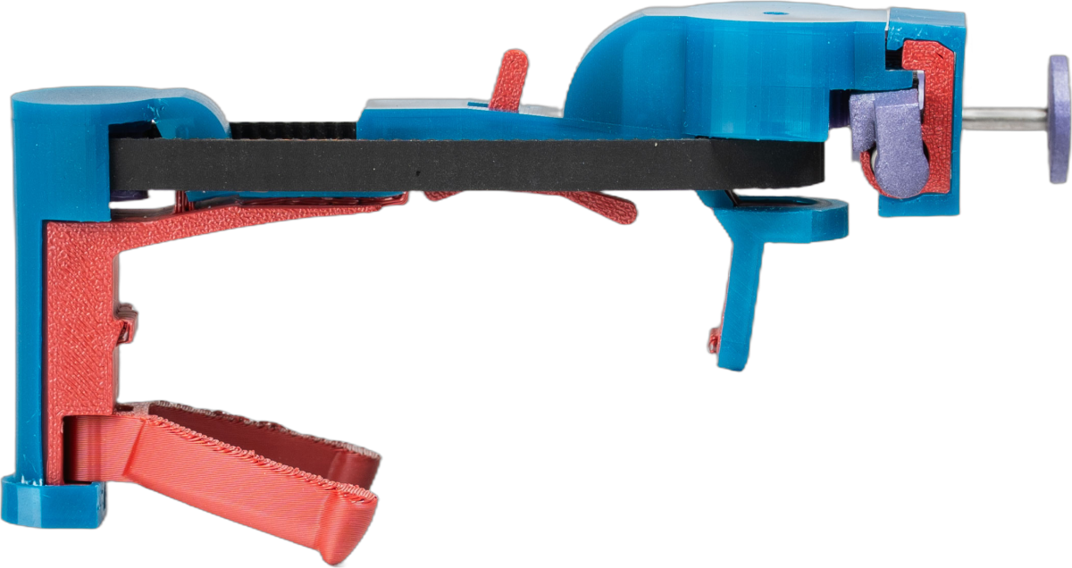 Rotus steering wheel attachment mechanism, close-up, mounted on an Xbox Series X controller